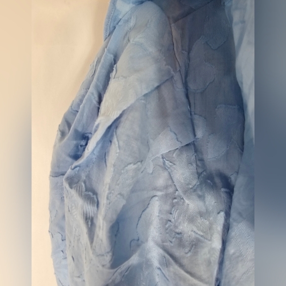 DEREK Lam 10 Crosby sky blue peplum in size 4 raised floral print ruffles V-neck - Picture 5 of 5